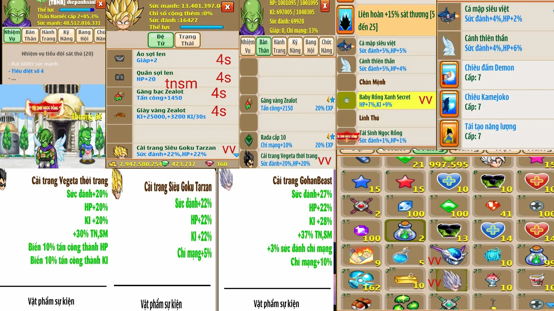 namek giá tân thủ hỗ trợ ae đã mở gói 50k giá rẻ đệ ngon skow all như hình