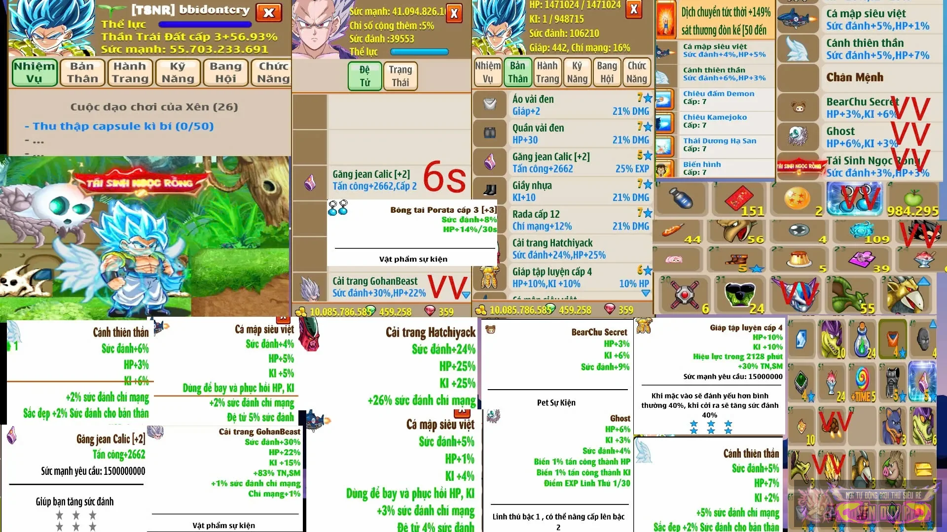 trái đất sec sd 7sao đệ mabu bông tai ct pk siêu ngon giá rẻ sẵn gói nạp 500k